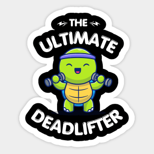 Funny Turtle in Gym Sticker